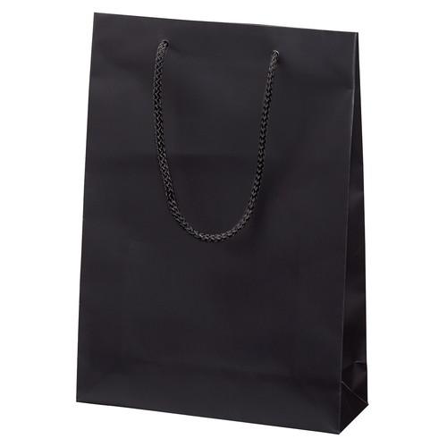 マット貼り紙袋 黒 22.5×8×32cm (50枚) / kp38-781-96-11
