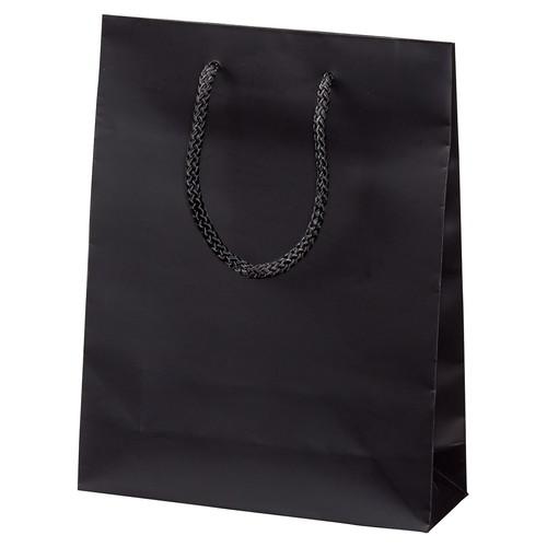 マット貼り紙袋 黒 18.5×6.5×24cm (50枚) / kp38-781-96-9