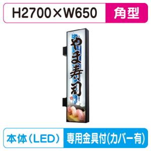 看板 電飾看板 袖看板 突き出し看板 AD-5515T-LED シルバー W450×H1500