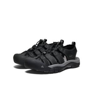 KEEN キーン NEWPORT（10%OFFクーポンあり）BLACK/STEEL GREY サンダル ウォータープルーフレザー 軽量