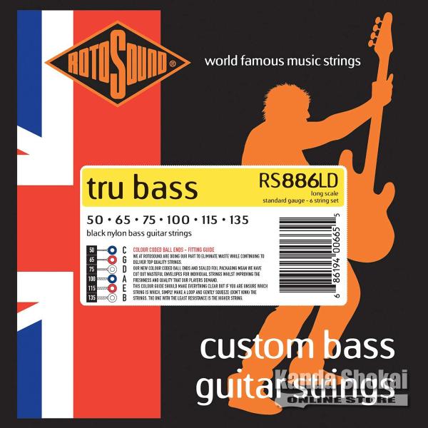 Rotosound ( ロトサウンド ) Tru Bass 88 6-Strings Set Bla...
