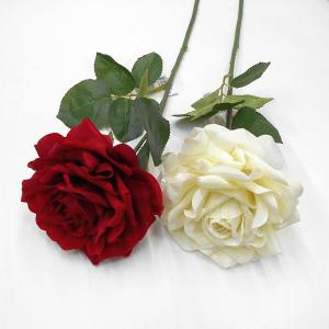 【造花 バラ】ラージベルベットローズ（大きいバラ造花・1輪バラ 薔薇）｜kanda8783