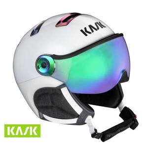 24 KASK (カスク) Chrome Visor【White/Rainbow - Iridium Mirror】 スキーメルメット　フリー｜kandahar