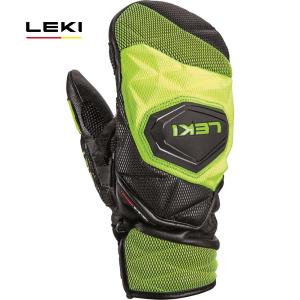 27 LEKI レキ WCR VENOM 3D JUNIOR MITT ブラック/ アイスレモン ジュニアスキーグローブ