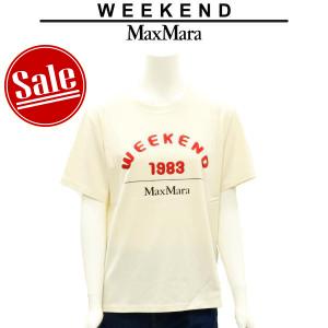 【セール 30%オフ】 マックスマーラ ウィークエンド Tシャツ weekend MAX MARA コットン 半袖 ロゴ アイボリー 国内正規品｜kandkcollection