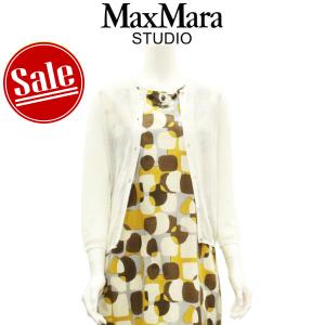 【セール 30%オフ】 マックスマーラ カーディガン Max Mara STUDIO 七分袖 コットンブレンド ホワイト 国内正規品｜kandkcollection