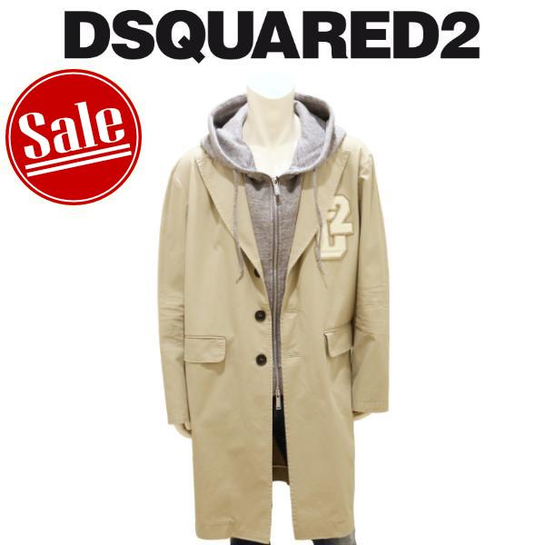 【セール 30%オフ】 ディースクエアード コート DSQUARED2 コットンツイル フード ハイ...