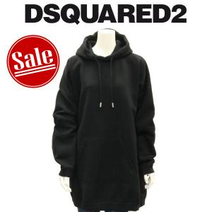 【セール 30%オフ】 ディースクエアード スウェットワンピース DSQUARED2 レディース バックロゴ フーディドレス ブラック 国内正規品｜kandkcollection