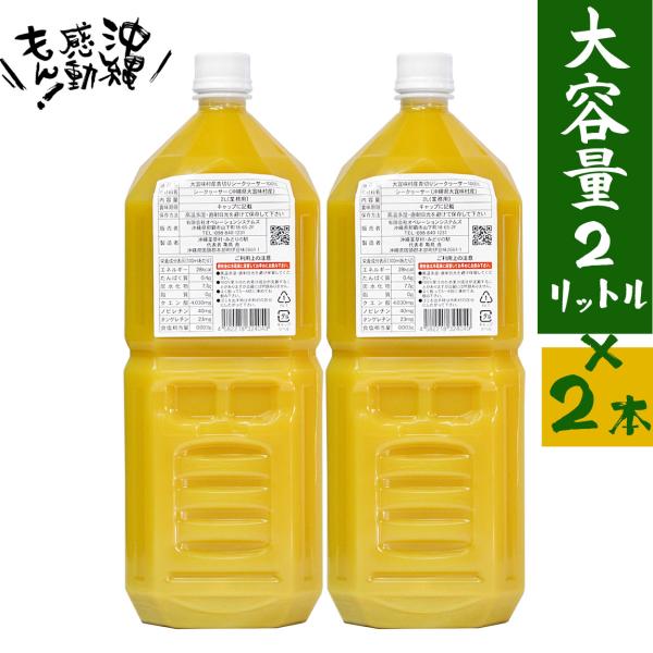 青切りシークワーサー ジュース シークワサー 2L 2本入 沖縄 大宜味村産 100%果汁 ノビレチ...