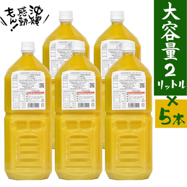 青切りシークヮーサー 2L 5本セット 原液 業務用 沖縄県 大宜味村産 100%ストレート 大容量...