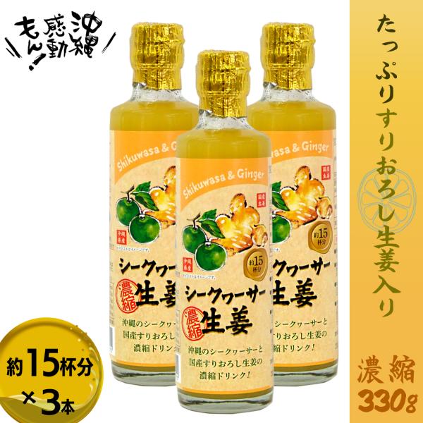 生姜飲料 シークワーサー生姜×3本 沖縄 濃縮 シークワサー ジンジャー 冷え しょうが 高知