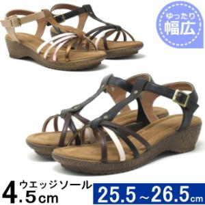 サンダル レディース 大きいサイズ 25.5cm 26cm 26.5cm 対応 コンビカラー ウェッ...