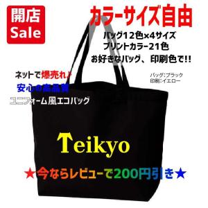 【母校応援グッズ】Teikyoユニフォーム風エコバッグ　トートバッグ　帝京、帝郷のOBの方、地域の方、高校野球ファンの方にオススメ！｜kandou-t-shirt