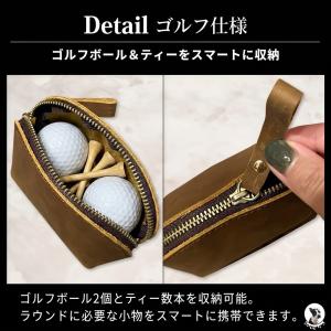 ゴルフ ボールケース ティーケース 本革 ゴル...の詳細画像3