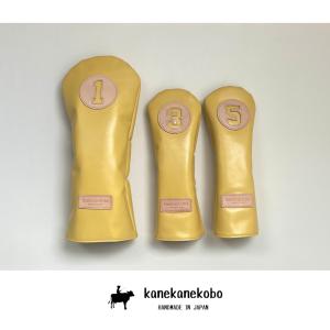 【Set】Musterd Leather ソフト牛革ヘッドカバー3本セット｜kanekanekobo-kenbiya