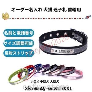 犬首輪犬用かわいいペットXS~XXLおしゃれペット愛犬猫首輪迷子札名入れもしもの時に安心ステンレスネームタグゴム付きネーム入れ