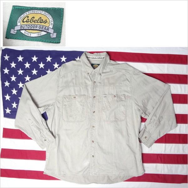 キャベラス Cabelas ワークシャツ 長袖 デニム メンズ XL 大きいサイズ 爆買