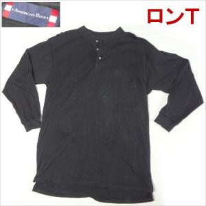 ロンT ロングTシャツ ブラック メンズ カジュアル 長袖シャツ ヘンリーネック｜kaneko