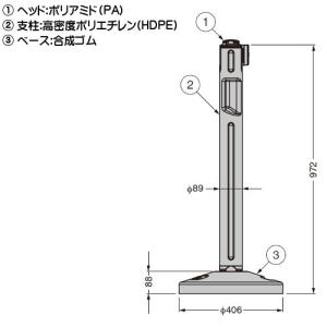 屋外用ベルトパーティション ベルトラック スガ...の詳細画像1