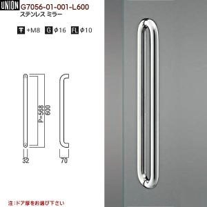 【Euさま】UNION ドアハンドル：ウッド＋ステンレス ミラー 1セット ドアハンドル ユニオン G7053-01-001-L600 長さ：600mm : カネマサ