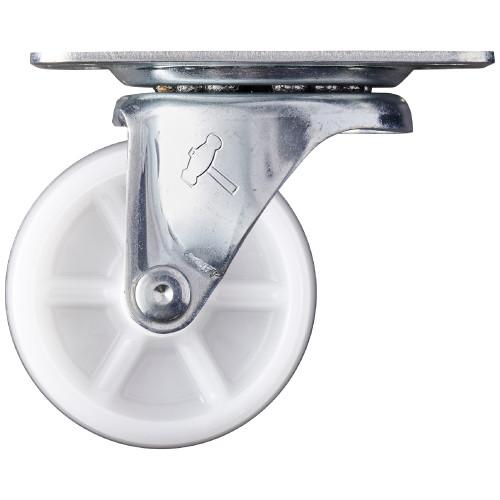 ハンマーキャスター ナイロン車キャスター 車輪：ナイロン車 平付旋回タイプ ストッパーなし スチール...