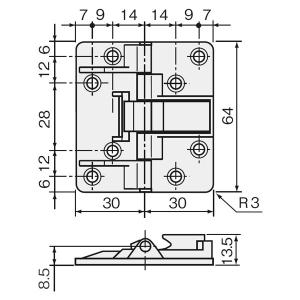 収納折戸用丁番 アトムリビンテック HD-35...の詳細画像1