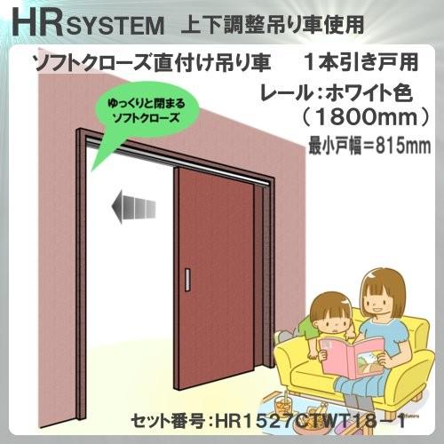 ソフトクローズ 直付け式 引戸レール セット アトム 上下調整式上部吊車 1本引き 最小戸幅 815...