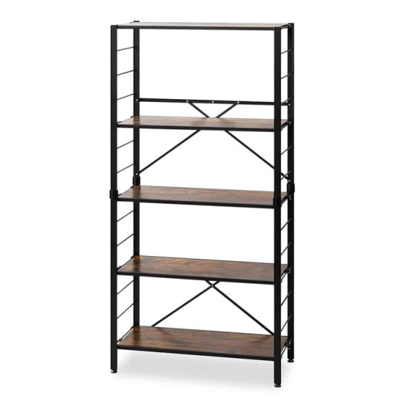 アイリスオーヤマ 組立簡単 連結スチールラック KRSR-5 5段 ヴィンテージブラウン