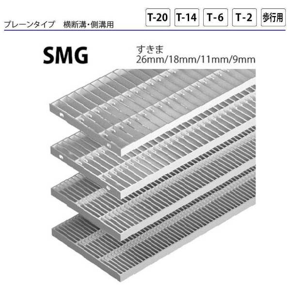 ステンレス製グレーチング カネソウ SMG12520P=22 プレーンタイプ 横断溝・側溝用 みぞ幅...