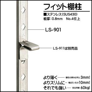 SPE型 棚柱 SPE-1820 ステンレス/ホワイト焼付塗装 LAMP スガツネ 厚み