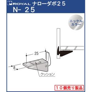 ナローダボ25 ロイヤル ニッケルカラーめっきN-25 スクエアなクッション付 10個単位の販売品｜kanemasa-k