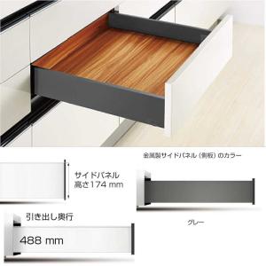 ボックス型レール RUN-BS1 スガツネ工業 RUN-BS1-500-GR174 セルフ＆ソフトクロージング機構付 グレー 1セット「スガツネ製品ならカネマサ」