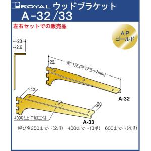 ウッドブラケット 木棚 棚受 ロイヤル Aニッケルサテンめっき A-32/33
