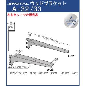 【6日まで!ポイント5倍】ウッドブラケット 木棚 棚受 ロイヤル Aニッケルサテンめっき A-32/33 呼び名：250 左右1組での販売品｜kanemasa-k