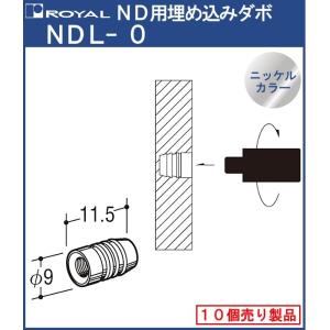ND 用 埋め込み ダボ ロイヤル ニッケルカラー NDL-0 サイズ：φ9×11.5mm×M6 1パック10個入｜kanemasa-k