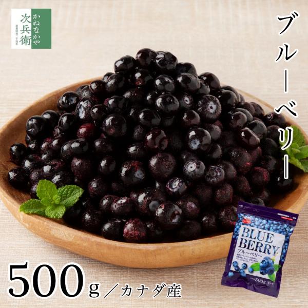 無添加 カナダ産 冷凍 ブルーベリー 500g 中粒 Lサイズ 取り出しやすいチャック袋入り ブルー...