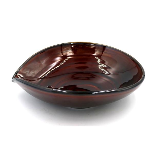 漆ブラウン片口ボウル大　21.5×１９×6(cm)日本製　美濃焼　業務用食器　盛りやすい食器　ビュッ...