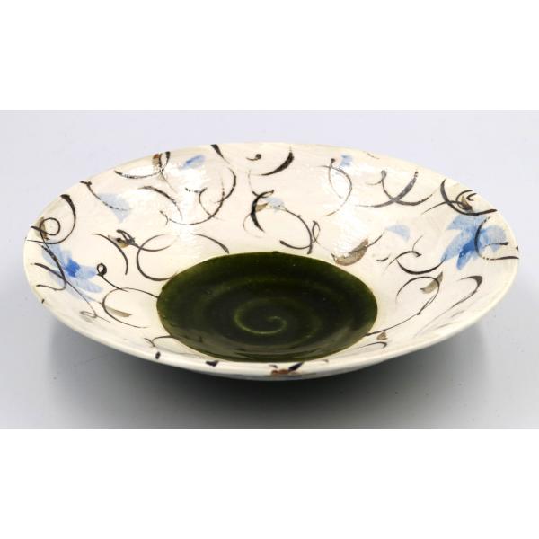 織部手描き盛鉢　22.2×5(cm)日本製　美濃焼　業務用食器　ビュッフェ　バイキング　おばんざい　...