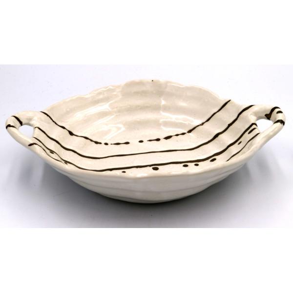 白マット金彩手付き7.0鉢　25.5×21×6.5(cm)日本製　美濃焼　業務用食器　盛りやすい食器...