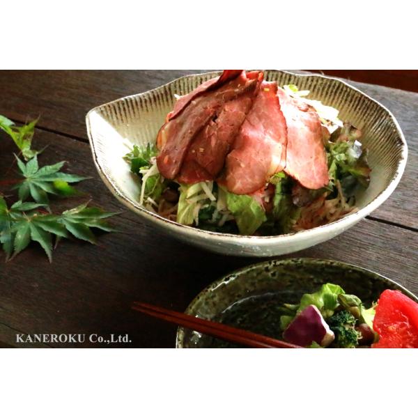 葉型8.0鉢白唐津　24.5×22×16.7(cm)日本製　美濃焼　業務用食器　ビュッフェ　バイキン...