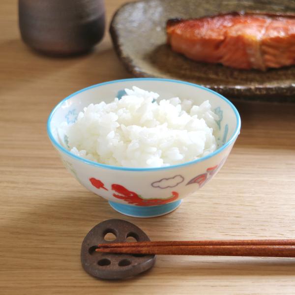 恐竜小茶碗　11×6(cm)日本製　美濃焼　こども食器　こども茶碗
