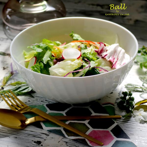 白ネジサラダボウル　19.9×8.3(cm)　日本製　美濃焼　業務用食器　白磁　白磁のボール　サラダ...