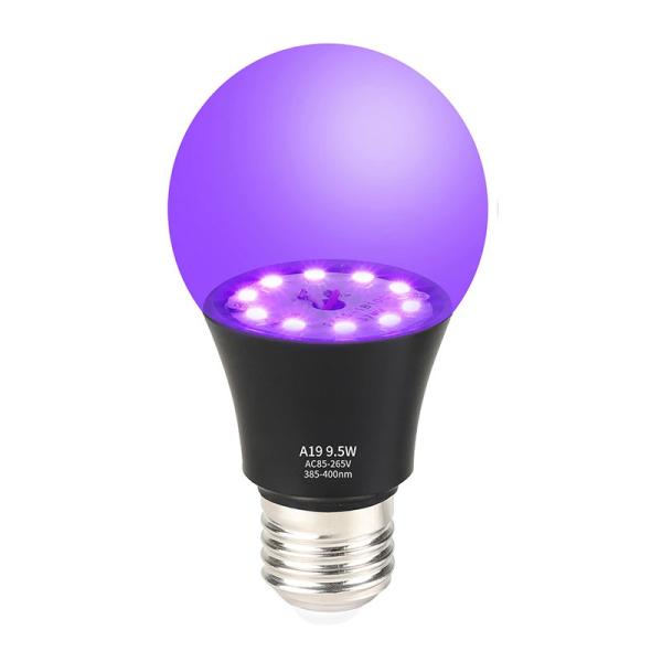 LEDブラックライト UV紫外線電球 9.5W E26 385nm LED UVライト UV電球 結...