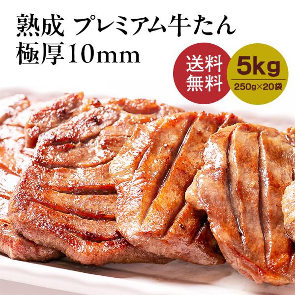 ＼クーポン使用で、50%OFF／牛タン 肉 ステーキ ギフト 焼肉 5kg●熟成プレミアム牛たん10...
