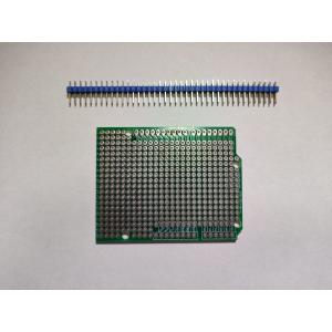 Arduino　Uno用　シールド用　ユニバーサル基板　分割ピンヘッダ付