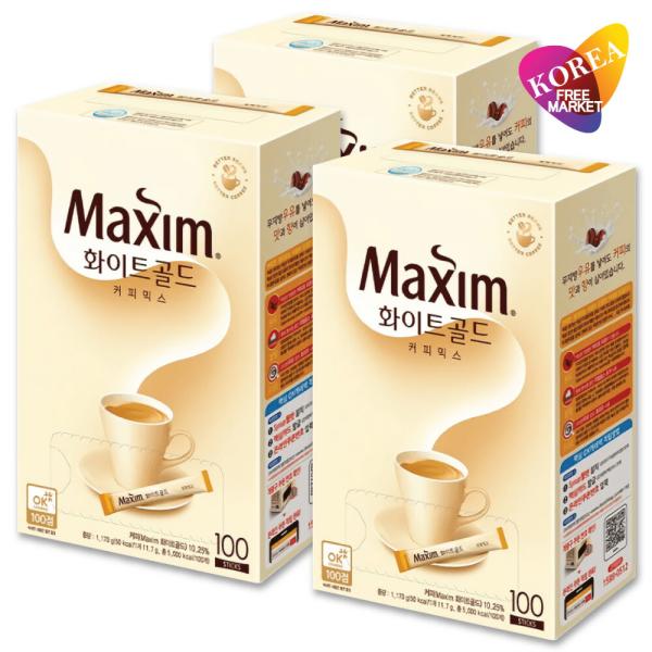 マキシム ホワイトゴールド 100本入り 3個セット インスタントコーヒー 韓国コーヒー MAXIM...