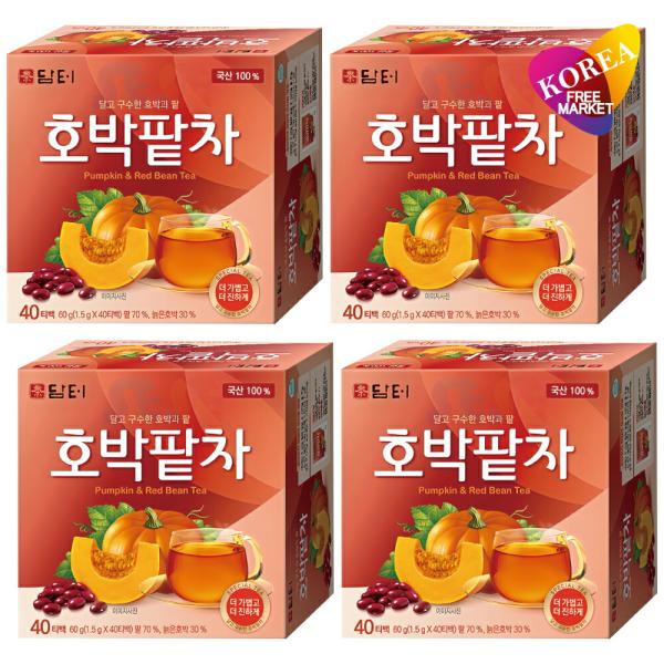 ダムト カボチャ小豆茶 60g (1.5g×40ティーバッグ) 4個セット / 韓国お茶 ホバッパッ...