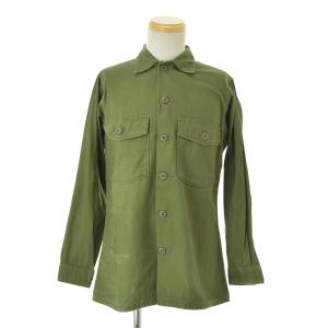 ビンテージ60's○ミリタリーOG-107コットンサテンユーティリティシャツ
