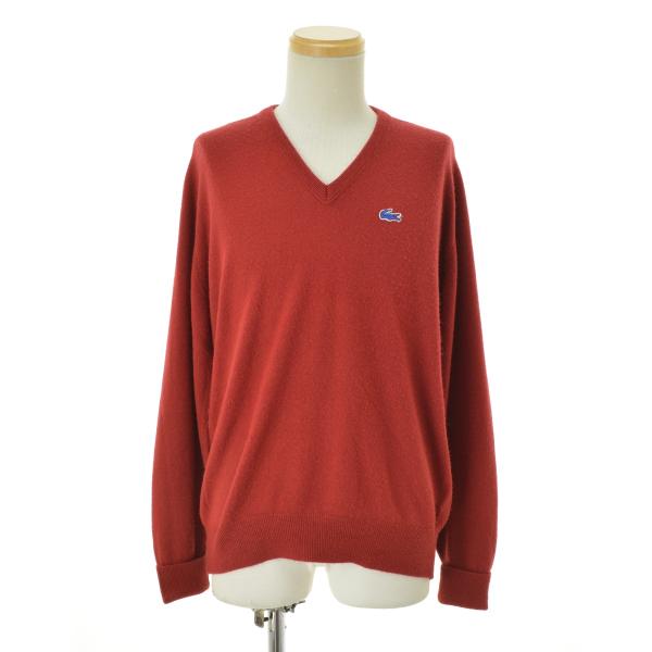 IZOD LACOSTE / アイゾッドラコステ 70s 糸巻きタグ 青ワニ Vネックオーロンアクリ...