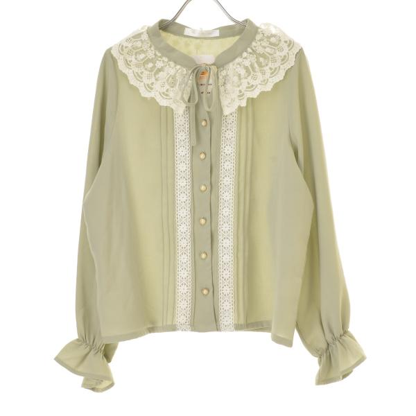 SHEENA DEL RAY タックレース 長袖ブラウス